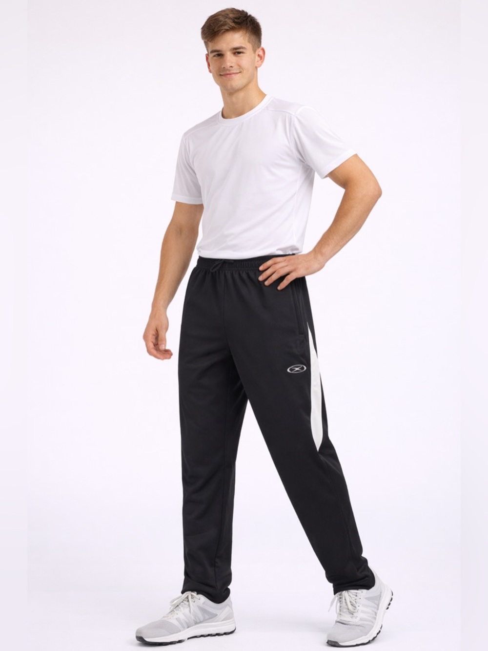 Xara Soccer Track‎ Pants Black White Stripe Athletic Joggers XL NWT